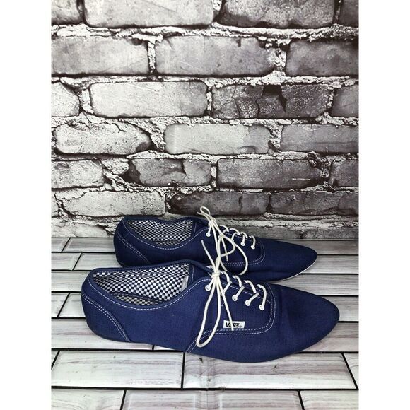 Vans Sophie Blue Canvas Fabric Lace Up 50’s Style Shoes Women Sz 11M US/42.5EU - Picture 6 of 16
